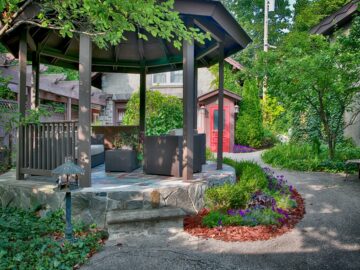 gazebo with the couches set up