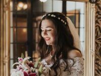 Stone Chalet Wedding bride