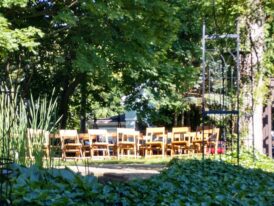 outdoor wedding near the pond