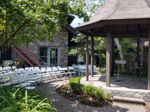 gazebo gardens set ou for a wedding ceremony