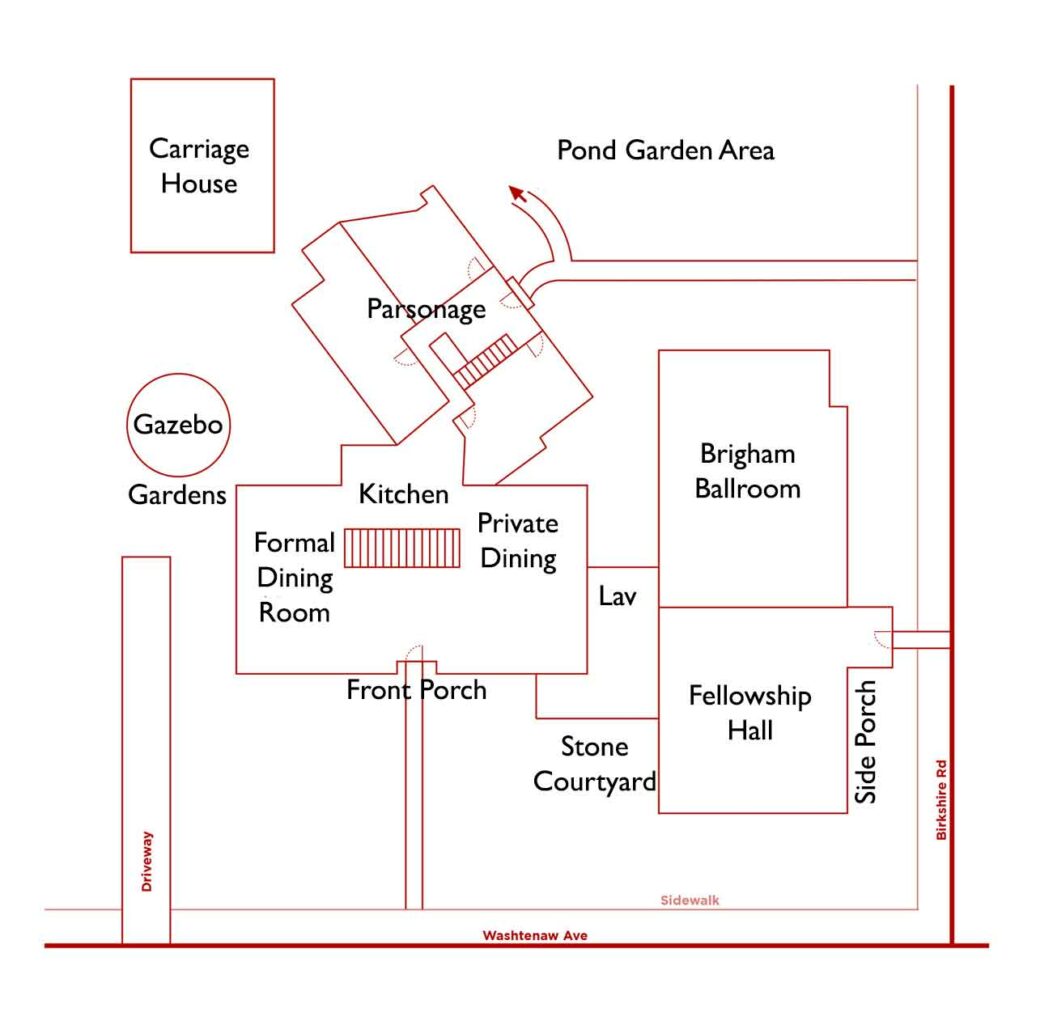 stone chalet venue layout and site plan