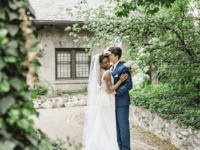 Stone Chalet Wedding Couple